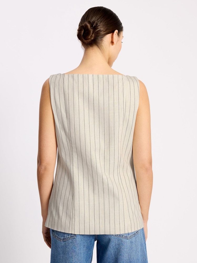 Albaray Linen Pinstripe Waistcoat - صورة 2 من 6