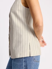 Albaray Linen Pinstripe Waistcoat - صورة 5 من 6