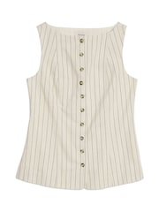Albaray Linen Pinstripe Waistcoat - صورة 6 من 6