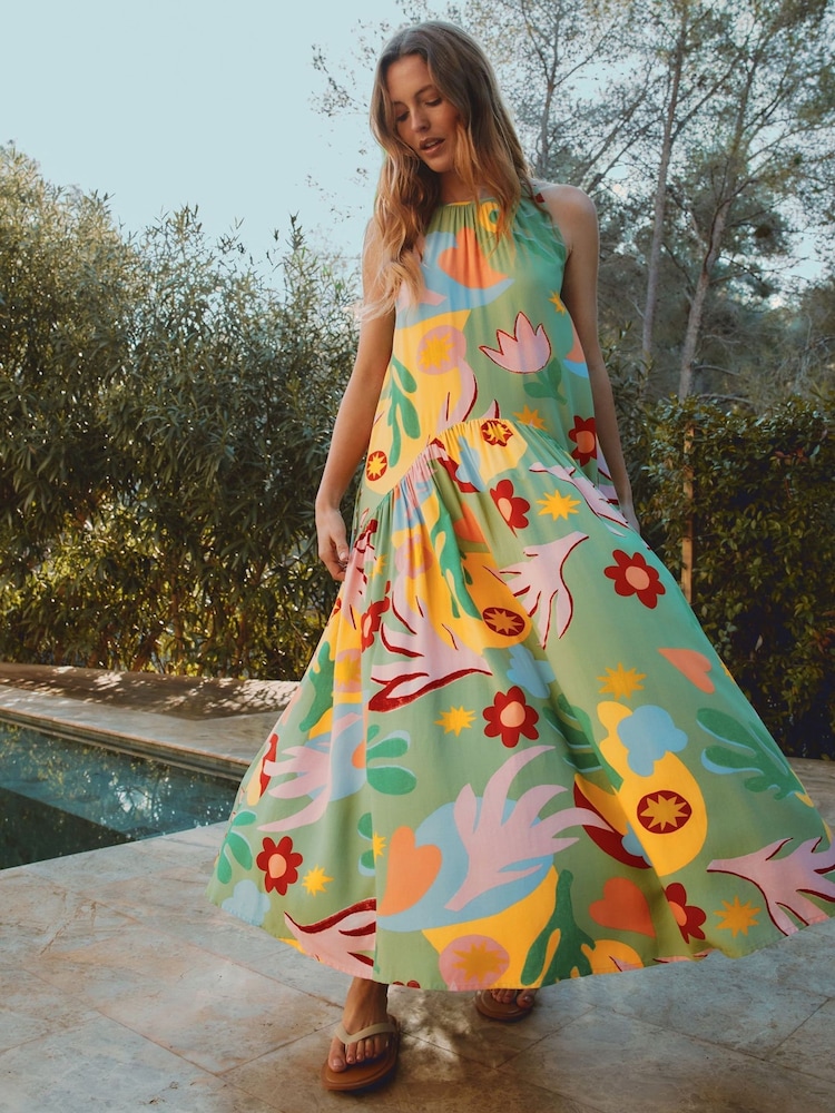 Albaray Tropique Print Halter Maxi Dress - Imagen 1 de 6