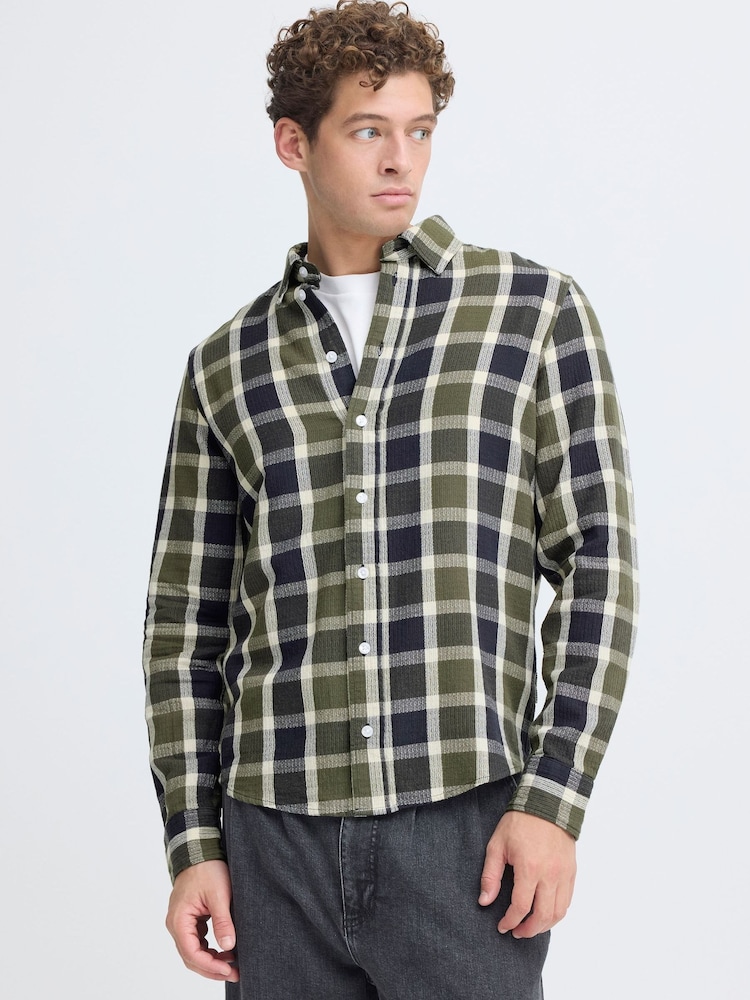 Casual Friday Green Franzen Long Sleeve Checked Shirt - Image 1 of 8