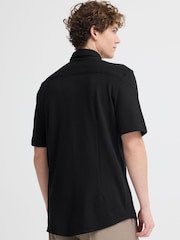 Casual Friday Black Folke Short Sleeve Pique Shirt - Image 2 of 8
