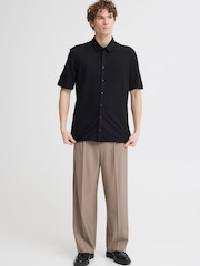 Casual Friday Black Folke Short Sleeve Pique Shirt - Image 3 of 8