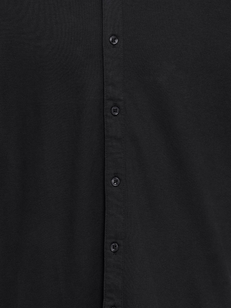 Casual Friday Black Folke Short Sleeve Pique Shirt - Image 8 of 8 Casual Friday Black Folke Short Sleeve Pique Shirt - Image 8 of 8