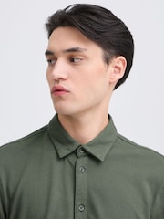 Casual Friday Green Folke Short Sleeve Pique Shirt - Image 4 of 8