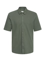 Casual Friday Green Folke Short Sleeve Pique Shirt - Image 6 of 8