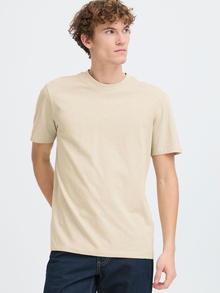 Casual Friday Natural Nordli Crew Neck Short Sleeve T-Shirt - Image 1 of 8 Casual Friday Natural Nordli Crew Neck Short Sleeve T-Shirt - Image 1 of 8