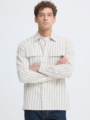 Casual Friday White CfWiberg Long Sleeve Striped Shirt - Image 1 of 8
