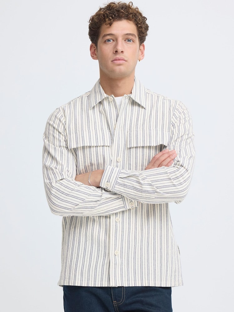Casual Friday White CfWiberg Long Sleeve Striped Shirt - Image 1 of 8