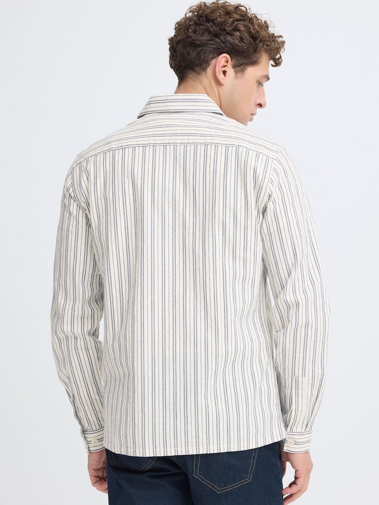Casual Friday White CfWiberg Long Sleeve Striped Shirt - Image 2 of 8