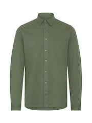 Casual Friday Green Arthur Pique Jersey Long Sleeve Shirt - Image 6 of 8