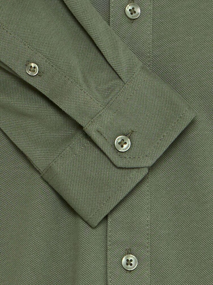 Casual Friday Green Arthur Pique Jersey Long Sleeve Shirt - Image 8 of 8