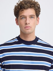 Casual Friday Blue Moberg Relaxed Striped T-Shirt - Image 4 of 8