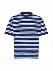 Casual Friday Blue Moberg Relaxed Striped T-Shirt - Image 6 of 8