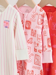 Vermelho/Rosa - Pacote 3 de roupas de dormir para bebês (0meses a3anos) - Imagem 7 de 13