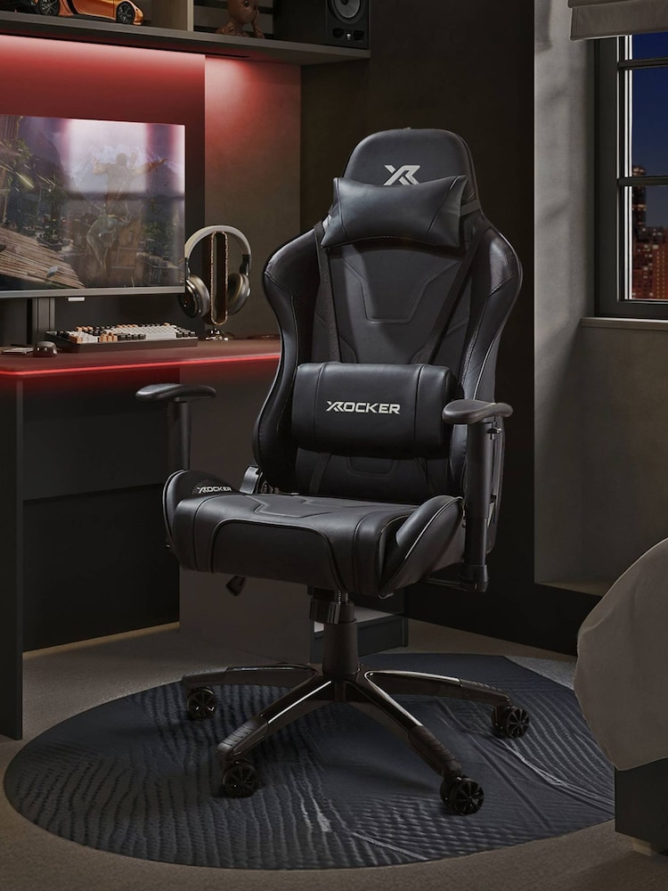 X Rocker Black Agility Sport Esport Gaming Chair - Image 1 of 5 X Rocker Black Agility Sport Esport Gaming Chair - Image 1 of 5