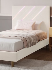 XR Living Ivory Lily Bed Frame With App Control Lights - Image 2 of 6