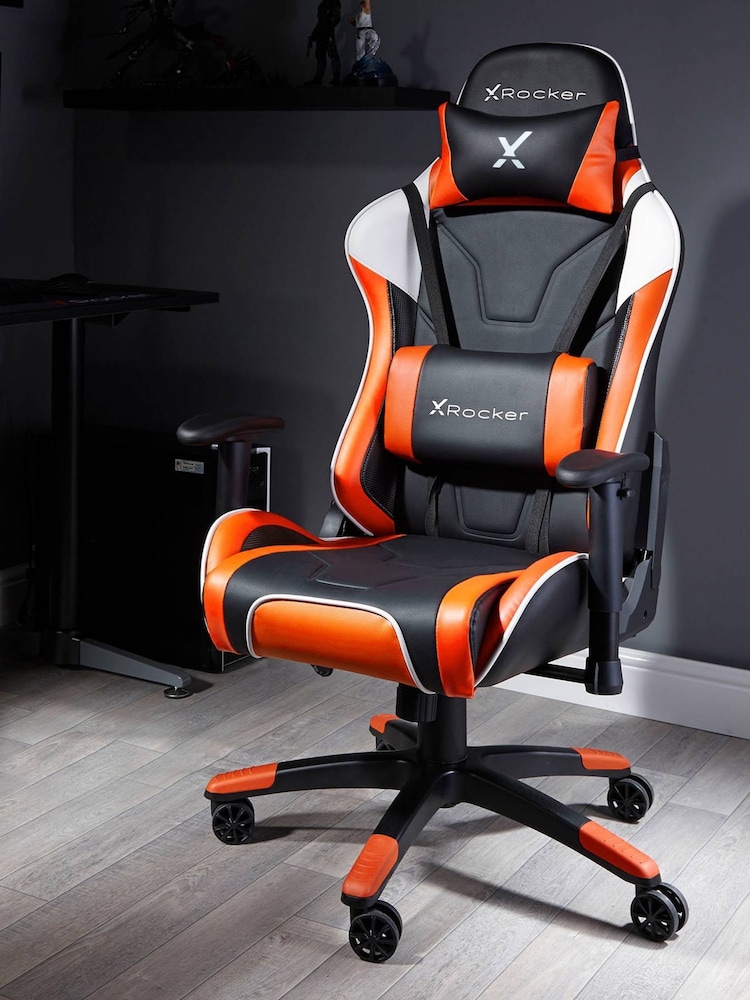 X Rocker Black Orange Agility Sport Esport Gaming Chair - Image 1 of 4 X Rocker Black Orange Agility Sport Esport Gaming Chair - Image 1 of 4