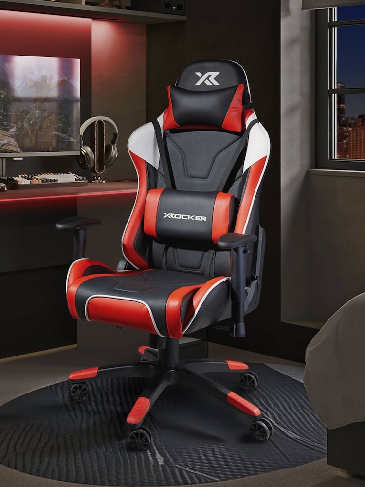 X Rocker Black Red Agility Sport Esport Gaming Chair - Image 1 of 5 X Rocker Black Red Agility Sport Esport Gaming Chair - Image 1 of 5