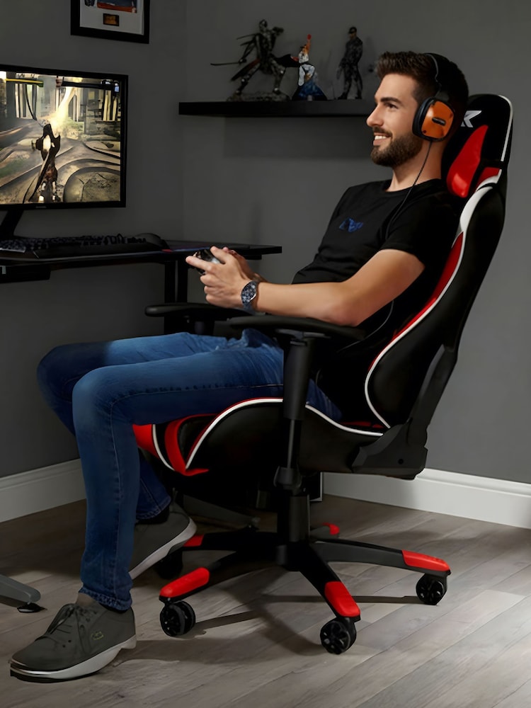 X Rocker Black Red Agility Sport Esport Gaming Chair - Image 2 of 5 X Rocker Black Red Agility Sport Esport Gaming Chair - Image 2 of 5