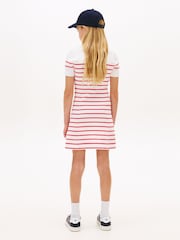 Rot - Tommy Hilfiger Logo Embroidery Short Sleeve Jumper Dress - Bild 3 von 5