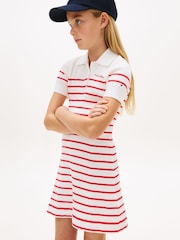 Rot - Tommy Hilfiger Logo Embroidery Short Sleeve Jumper Dress - Bild 5 von 5