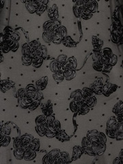 Rotate Black Flower Mesh Mini Dress - Image 5 of 5