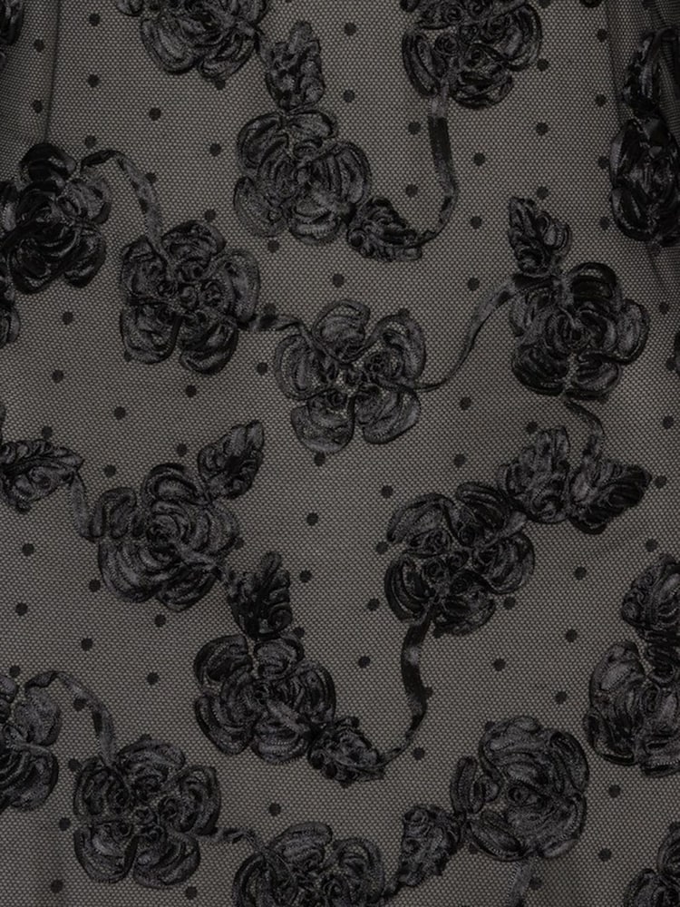 Rotate Black Flower Mesh Mini Dress - Image 5 of 5