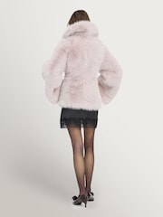 Rotate Grey Faux Fur Flared Jacket - Image 3 of 3