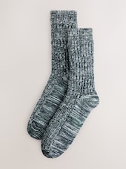 Green Twist Slipper Socks With Grippers 1 Pack - Image 1 of 3