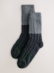 Navy Blue Slipper Socks With Grippers 1 Pack - Image 1 of 3