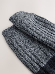 Navy Blue Slipper Socks With Grippers 1 Pack - Image 3 of 3