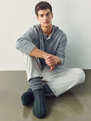 Navy Blue Slipper Socks With Grippers 1 Pack - Image 6 of 8