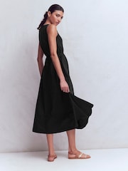 Boden Black Mia V-Neck Jersey Midi Dress - Image 3 of 5