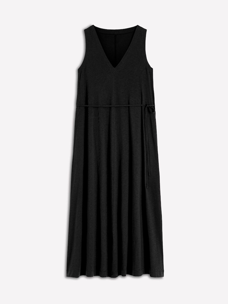 Boden Black Mia V-Neck Jersey Midi Dress - Image 5 of 5