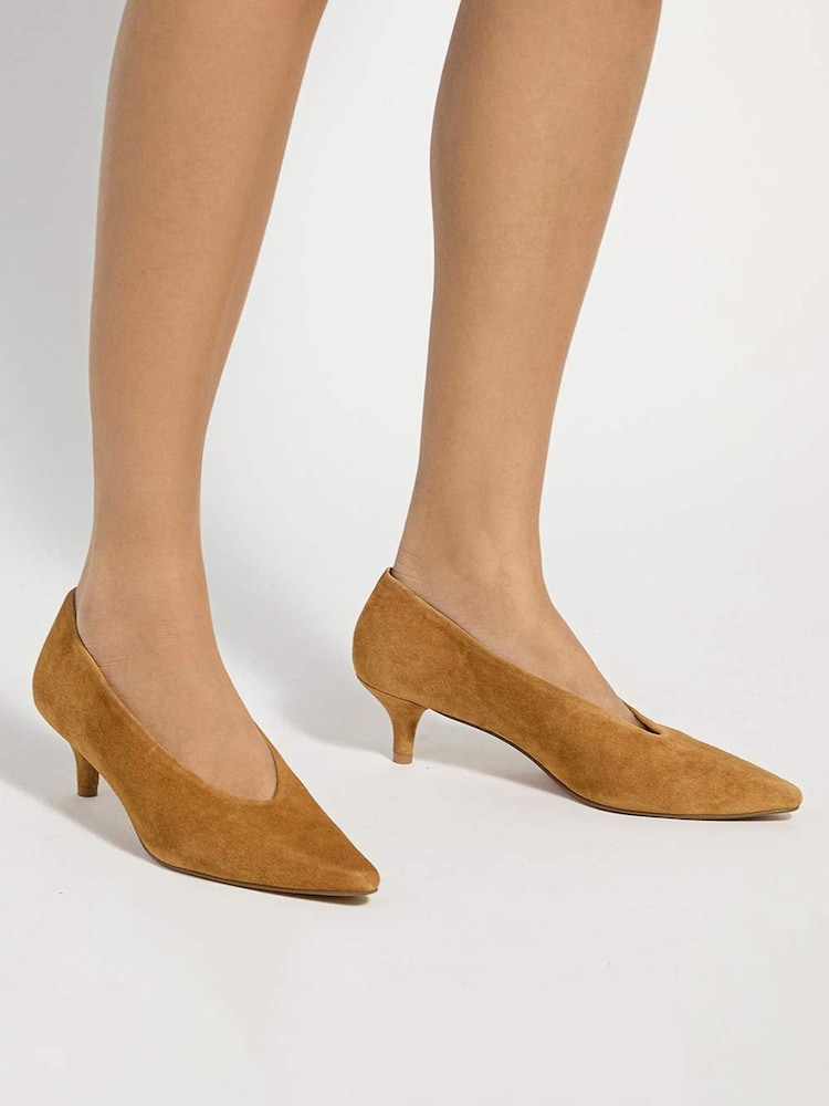 Dune London Brown Leather Aris Court Shoes - Image 1 of 6