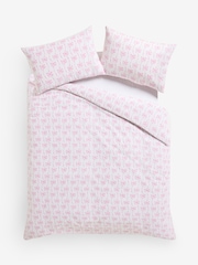 Cath Kidston Pink Ribbon and Bows 100% Cotton Duvet Cover and Pillowcase Set - Image 1 of 1