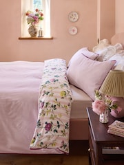 Cath Kidston Pink Climbing Rose Stripe 100% Cotton Duvet Cover and Pillowcase Set - Image 2 of 7