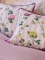 Cath Kidston Pink Climbing Rose Stripe 100% Cotton Duvet Cover and Pillowcase Set - Image 4 of 7