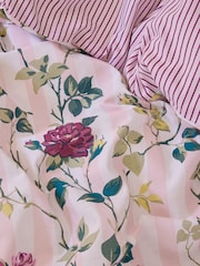 Cath Kidston Pink Climbing Rose Stripe 100% Cotton Duvet Cover and Pillowcase Set - Image 5 of 7