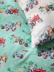 Cath Kidston Green Vintage Tractors Duvet Cover and Pillowcase Set - Image 4 of 6