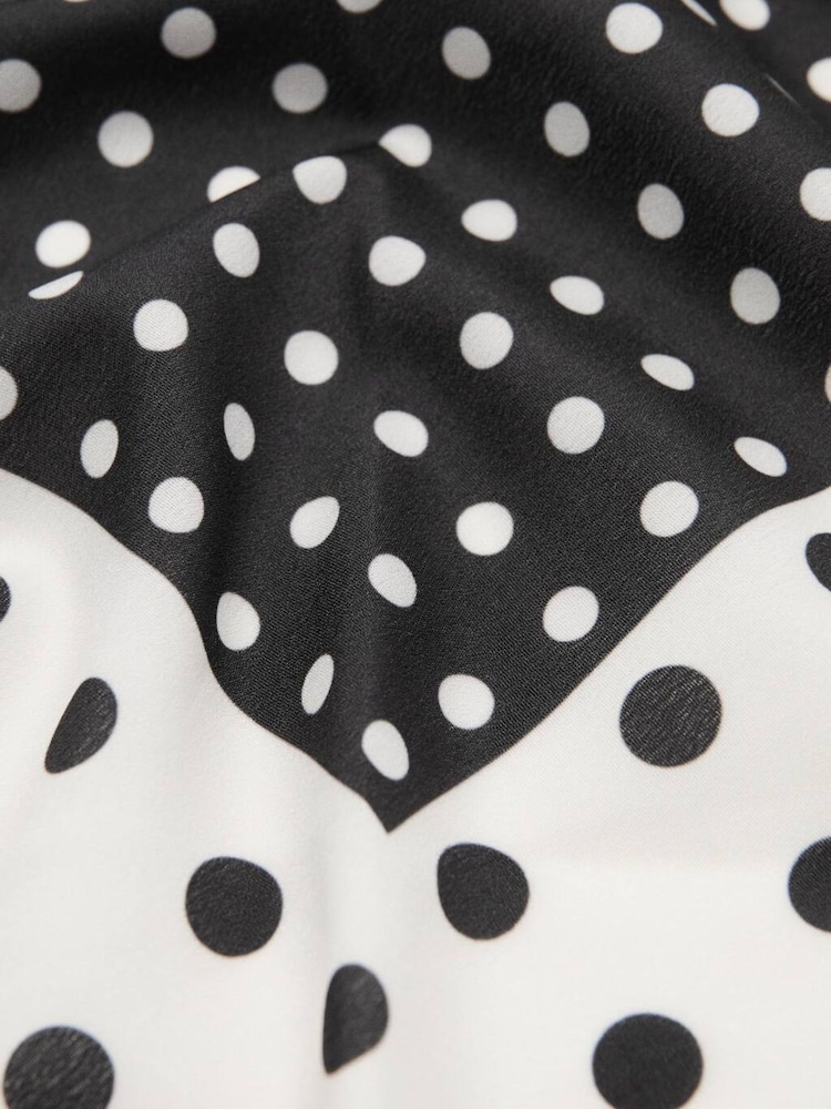 Mango Black & White Satin Scarf - Image 5 of 5