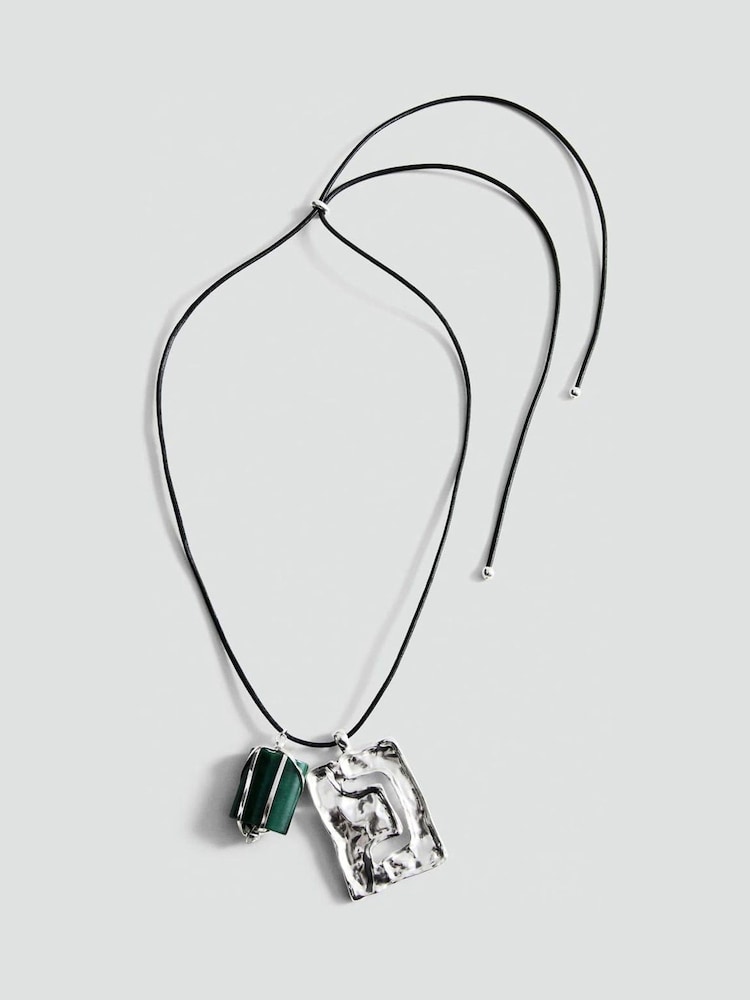 Mango Silver Tone Two Pendant Necklace - Image 2 of 3