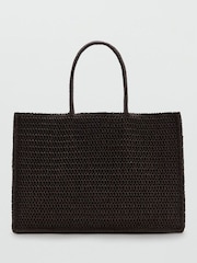 Mango Brown Straw Tote Bag - Image 2 of 3