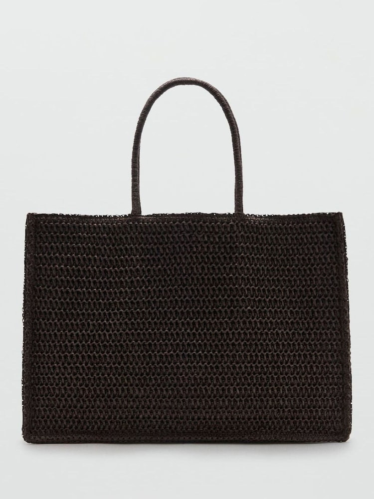 Mango Brown Straw Tote Bag - Image 2 of 3