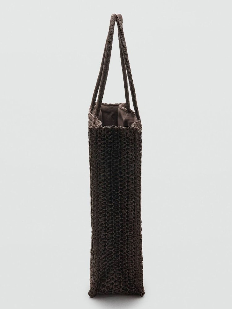 Mango Brown Straw Tote Bag - Image 3 of 3