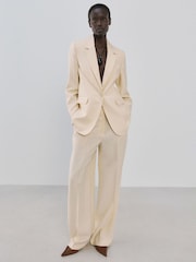 Mango Cream Single Breasted Blazer - Image 1 of 5