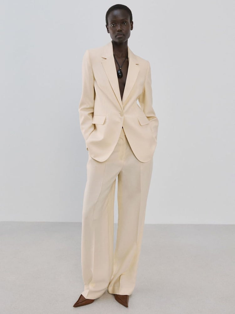 Mango Cream Single Breasted Blazer - Image 1 of 5