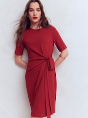 Boden Red Zinnia Tie Ponte Short Dress - Image 2 of 6