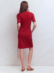 Boden Red Zinnia Tie Ponte Short Dress - Image 3 of 6